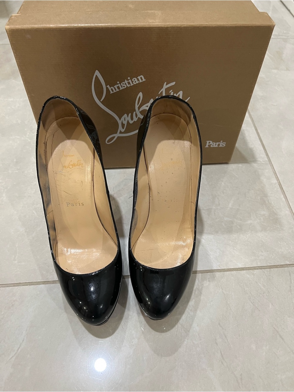 Christian Louboutin Black Patent  Pumps